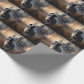 Border Collie Halloween Beängstigend Geschenkpapier (Ecke)