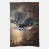 Border Collie Halloween Beängstigend Geschirrtuch (Vertikal)