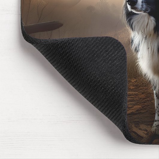 Border Collie Halloween Beängstigend Mousepad (Ecke)