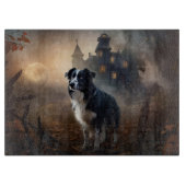 Border Collie Halloween Beängstigend Schneidebrett (Vorderseite)