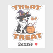Border Collie Halloween Dog Kostüm "Leckerei oder  Aufkleber (Blatt)