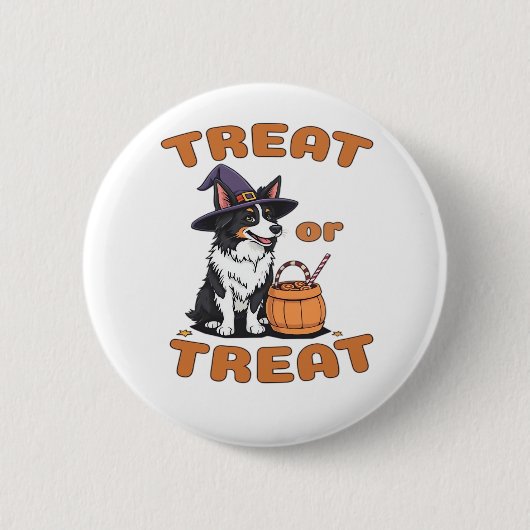 Border Collie Halloween Dog Kostüm "Leckerei oder Button (Vorderseite)