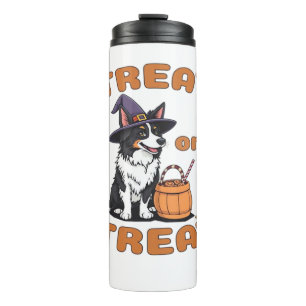 Border Collie Halloween Dog Kostüm "Leckerei oder Thermosbecher