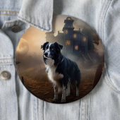 Border Collie Halloween Gruselig Button (Beispiel)
