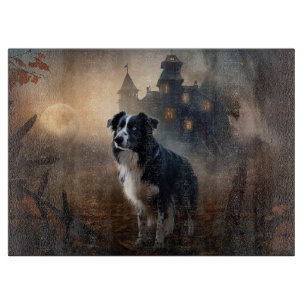 Border Collie Halloween Gruselig Schneidebrett
