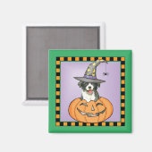 Border Collie Halloween Magnet (Vorderseite/Rückseite)
