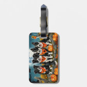 Border Collie Halloween Spooky Gepäckanhänger (Rückseite vertikal)