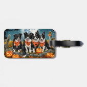 Border Collie Halloween Spooky Gepäckanhänger (Rückseite horizontal)