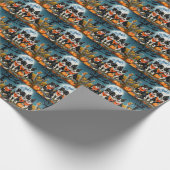 Border Collie Halloween Spooky Geschenkpapier (Ecke)