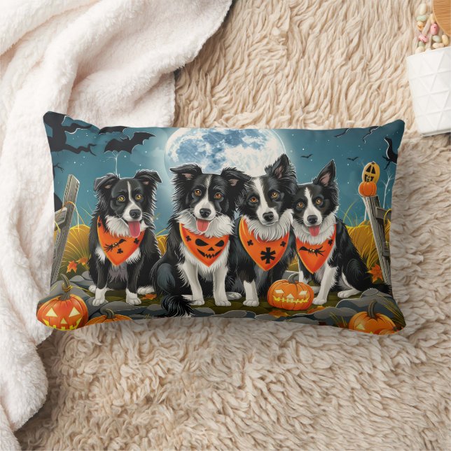 Border Collie Halloween Spooky Lendenkissen (Decke)