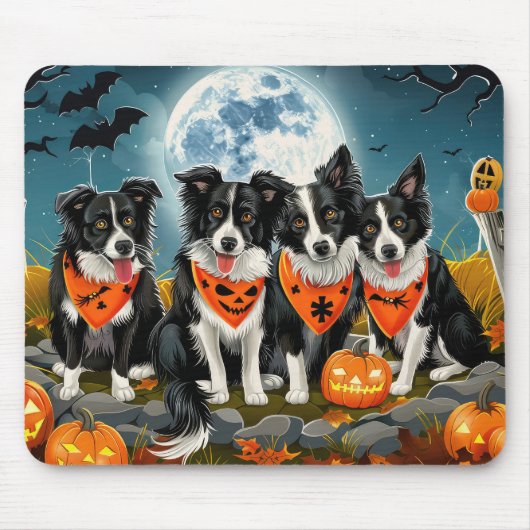 Border Collie Halloween Spooky Mousepad (Vorne)