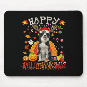 Border Collie Halloween Weihnachtshund Happy Hallo Mousepad