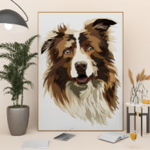 Border Collie Handgemalte Illustration