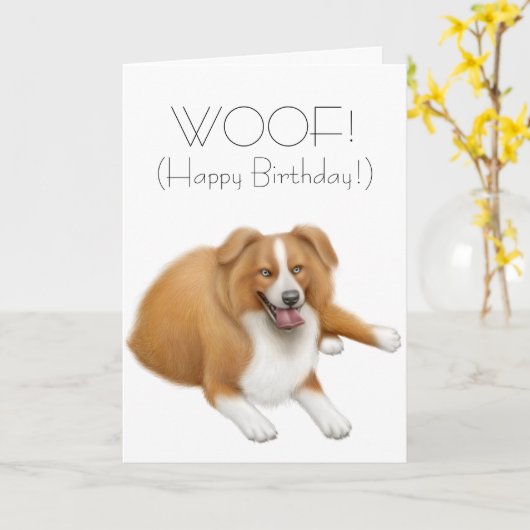 Border Collie Happy Birthday Card Karte (Gelbe Blume)