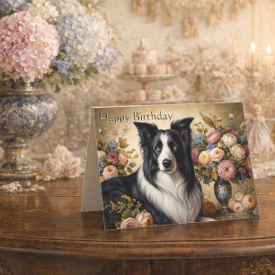 Border Collie Happy Geburtstagskarte Faltkarte Karte
