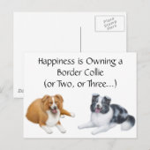Border Collie Happy Postkarte (Vorne/Hinten)