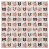 Border Collie hat rosa Flora Stoff (Muster)
