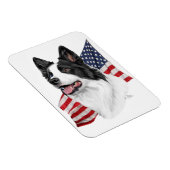 Border Collie Head mit Flag-Magnet Magnet (Rechte Seite)