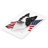 Border Collie Head mit Flag-Magnet Magnet (Linke Seite)