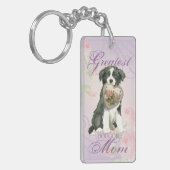 Border Collie Heart Mama Schlüsselanhänger (Vorderseite links)