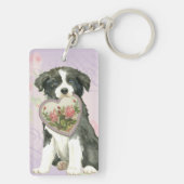Border Collie Heart Mama Schlüsselanhänger (Rückseite)