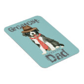 Border Collie Heart Vater Magnet (Rechte Seite)