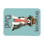 Border Collie Heart Vater Magnet (Horizontal)