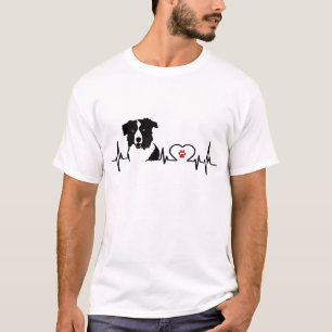 Border Collie Heartbeat Herzschlange - Geschenk fü T-Shirt