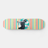 Border Collie; helle Regenbogenstreifen Skateboard (Horizontal)