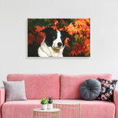 Border Collie Herbst Headshot Leinwanddruck (Insitu (Wohnzimmer))