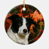 Border-Collie-HerbstHeadshot Keramik Ornament (Hinten)