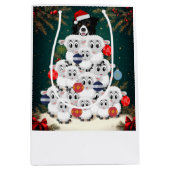 Border Collie Herding Christmas Tree Mittlere Geschenktüte (Vorderseite)