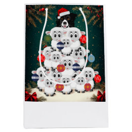 Border Collie Herding Christmas Tree Mittlere Geschenktüte