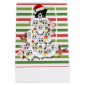 Border Collie Herding Christmas Tree Mittlere Geschenktüte (Rückseite)