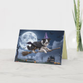 Border Collie Hexe Halloween Karte (Rückseite)