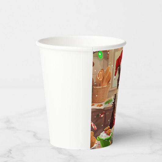 Border Collie Holiday Baking: Feierliche Weihnacht Pappbecher (Rechts)