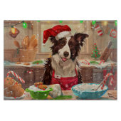 Border Collie Holiday Baking: Feierliche Weihnacht Schneidebrett (Vorderseite)