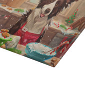 Border Collie Holiday Baking: Feierliche Weihnacht Schneidebrett (Ecke)