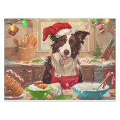 Border Collie Holiday Baking: Feierliche Weihnacht Tischdecke (Vorderseite (Horizontal))