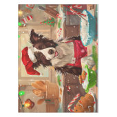 Border Collie Holiday Baking: Feierliche Weihnacht Tischdecke (Vorderseite)