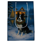 Border Collie Holiday  Mittlere Geschenktüte (Rückseite)