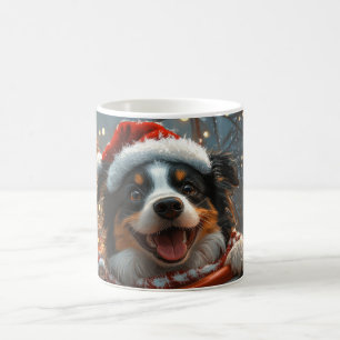 Border Collie Hund Achterbahn Weihnachten Kaffeetasse