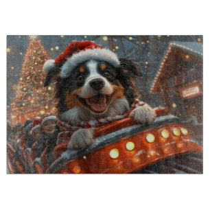 Border Collie Hund Achterbahn Weihnachten Schneidebrett