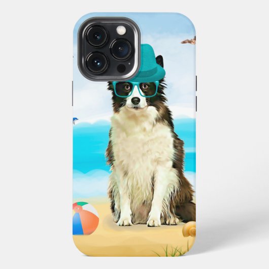 Border Collie Hund am Strand iPhone Hülle (Rückseite)