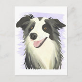 Border Collie | Hund Beautiful Pet Watercolor Postkarte (Vorderseite)