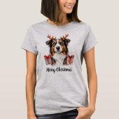 Border Collie Hund - Border Rentier T-Shirt (Vorderseite)
