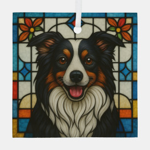 Border Collie Hund "Buntglas" Ornament Aus Glas
