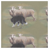 Border-Collie-Hund, der Schaf-Gewebe in Herden Stoff (Nahaufnahme)