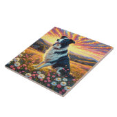 Border Collie Hund Fliese (Seite)