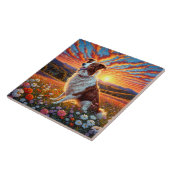 Border Collie Hund Fliese (Seite)